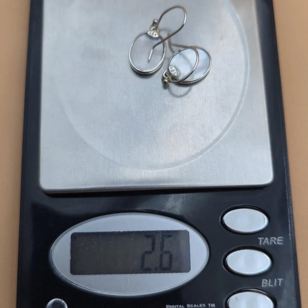 Sterling Silver Mother Of Pearl Tree Of Life Dangle Earrings A5837